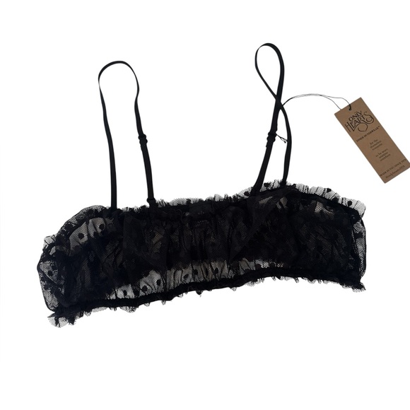 Only Hearts Lola Joey Lace Women's Black Lace dots Bralette medium new - Picture 1 of 4